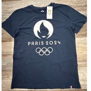 Paris 2024 NEW WITH TAG Olympics Logo Graphic T-Shirt in Navy, Size S